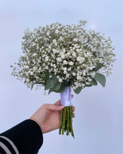 Весільний букет з гіпсофіли